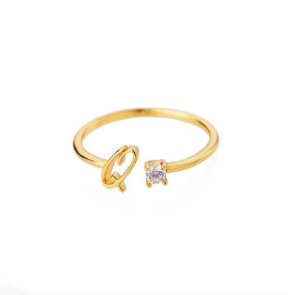 Carta A-Z Initial Rings - RIYOVA Jewelry
