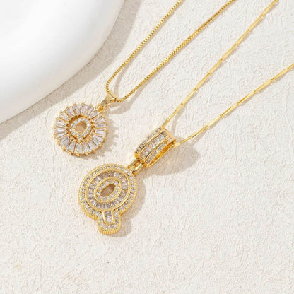 Hana Twin Sparkling Initial Necklace - RIYOVA Jewelry