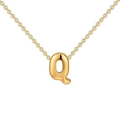 Dainty Mini Bubble Letter Necklace - RIYOVA Jewelry