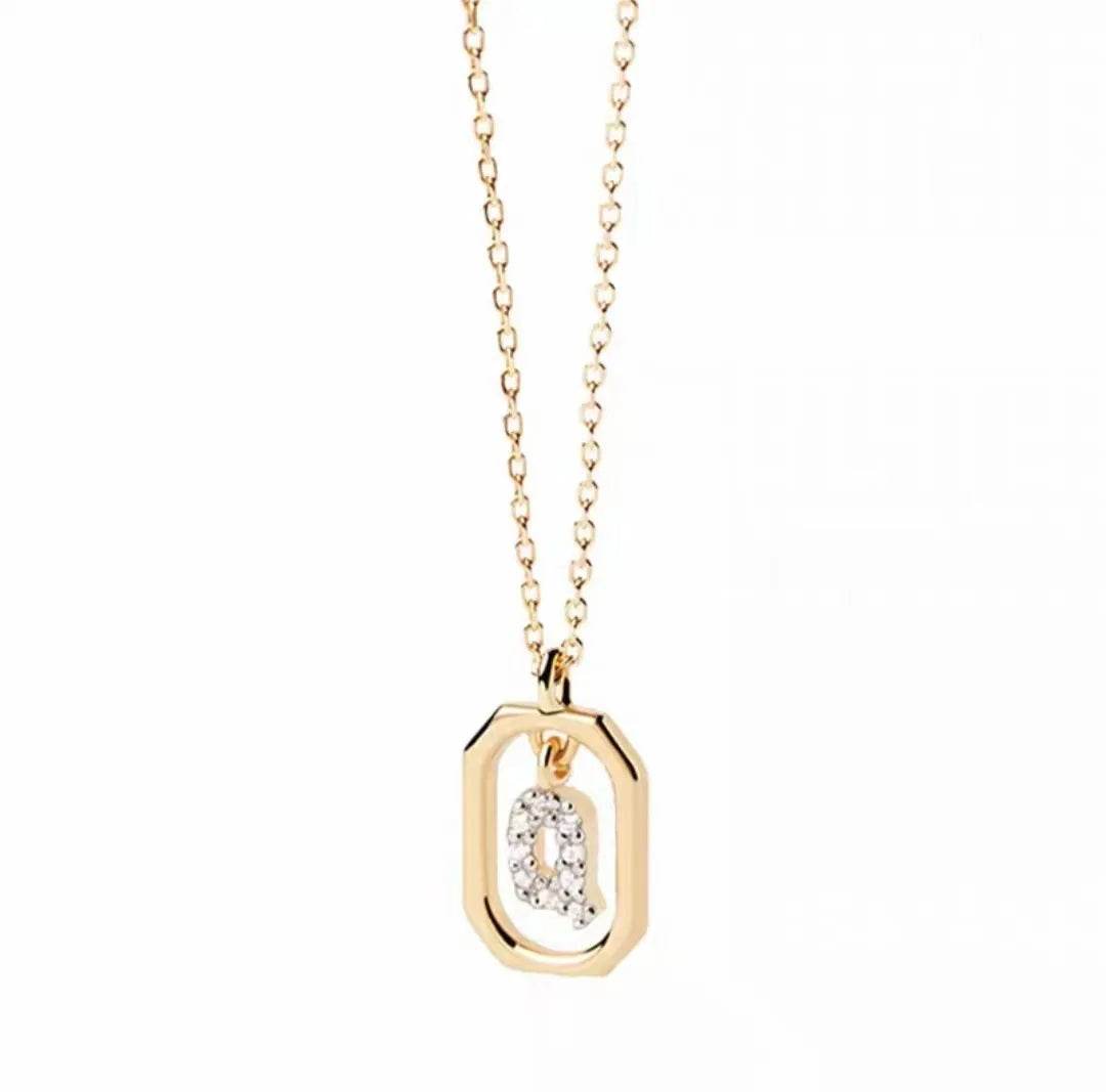 Roman Initial Pendant Necklace - RIYOVA Jewelry
