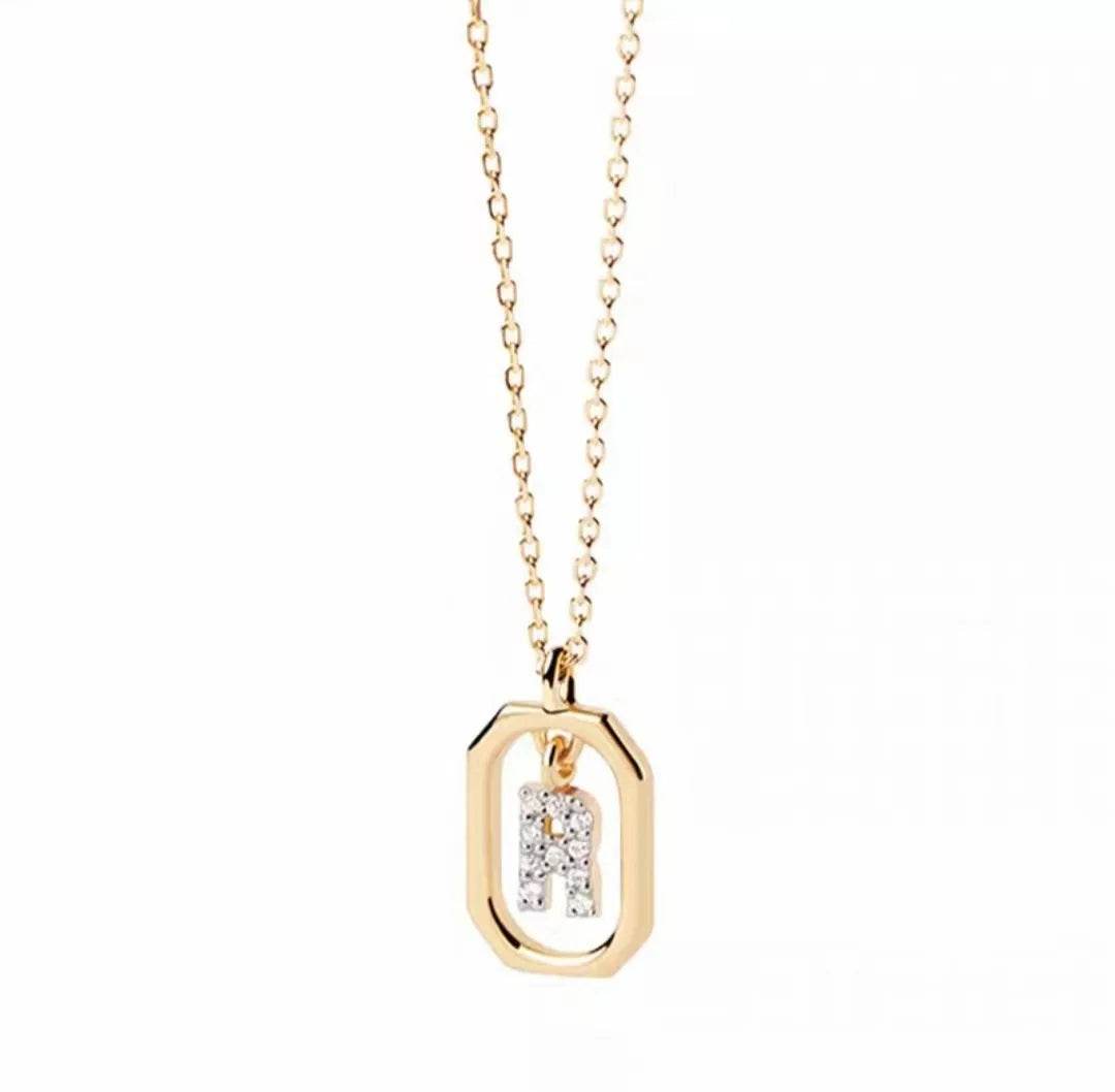 Roman Initial Pendant Necklace - RIYOVA Jewelry