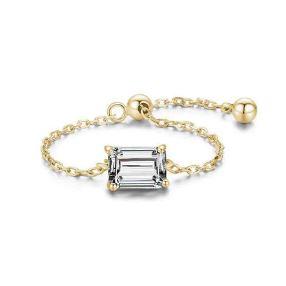 Elara Bar Chain Ring - RIYOVA Jewelry