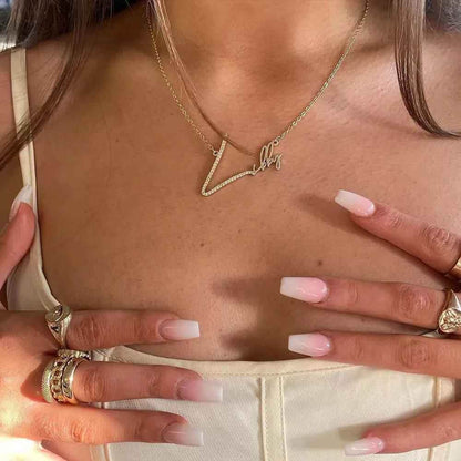 Dainty Signature Name Necklace - RIYOVA Jewelry