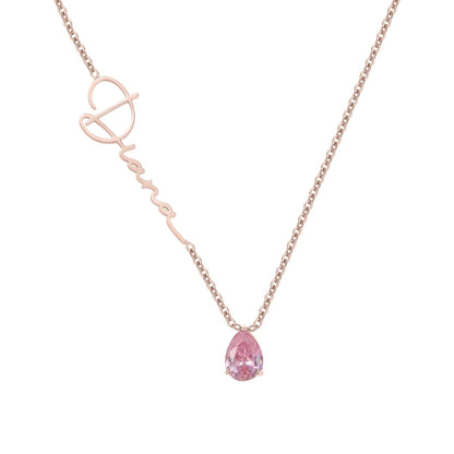 Custom Alexandrite Birthstone Name Necklace - RIYOVA Jewelry