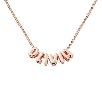 Custom Bubble Letter Name Necklace - RIYOVA Jewelry