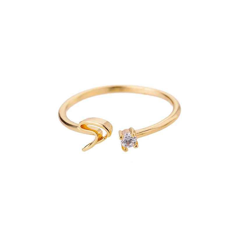 Carta A-Z Initial Rings - RIYOVA Jewelry