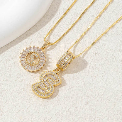 Hana Twin Sparkling Initial Necklace - RIYOVA Jewelry
