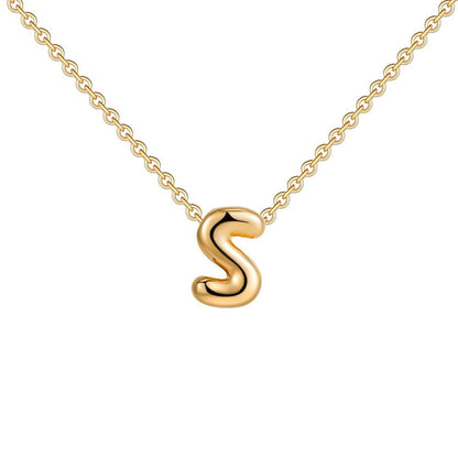 Dainty Mini Bubble Letter Necklace - RIYOVA Jewelry