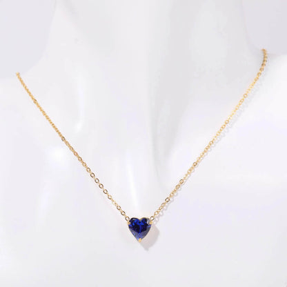 Birthstone Heart Necklace - RIYOVA Jewelry