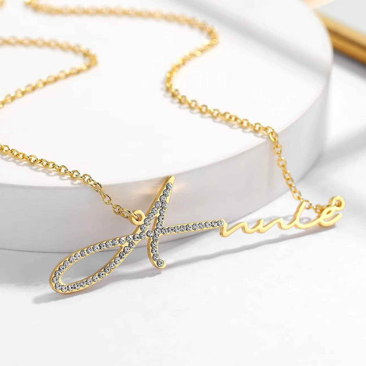 Dainty Signature Name Necklace - RIYOVA Jewelry