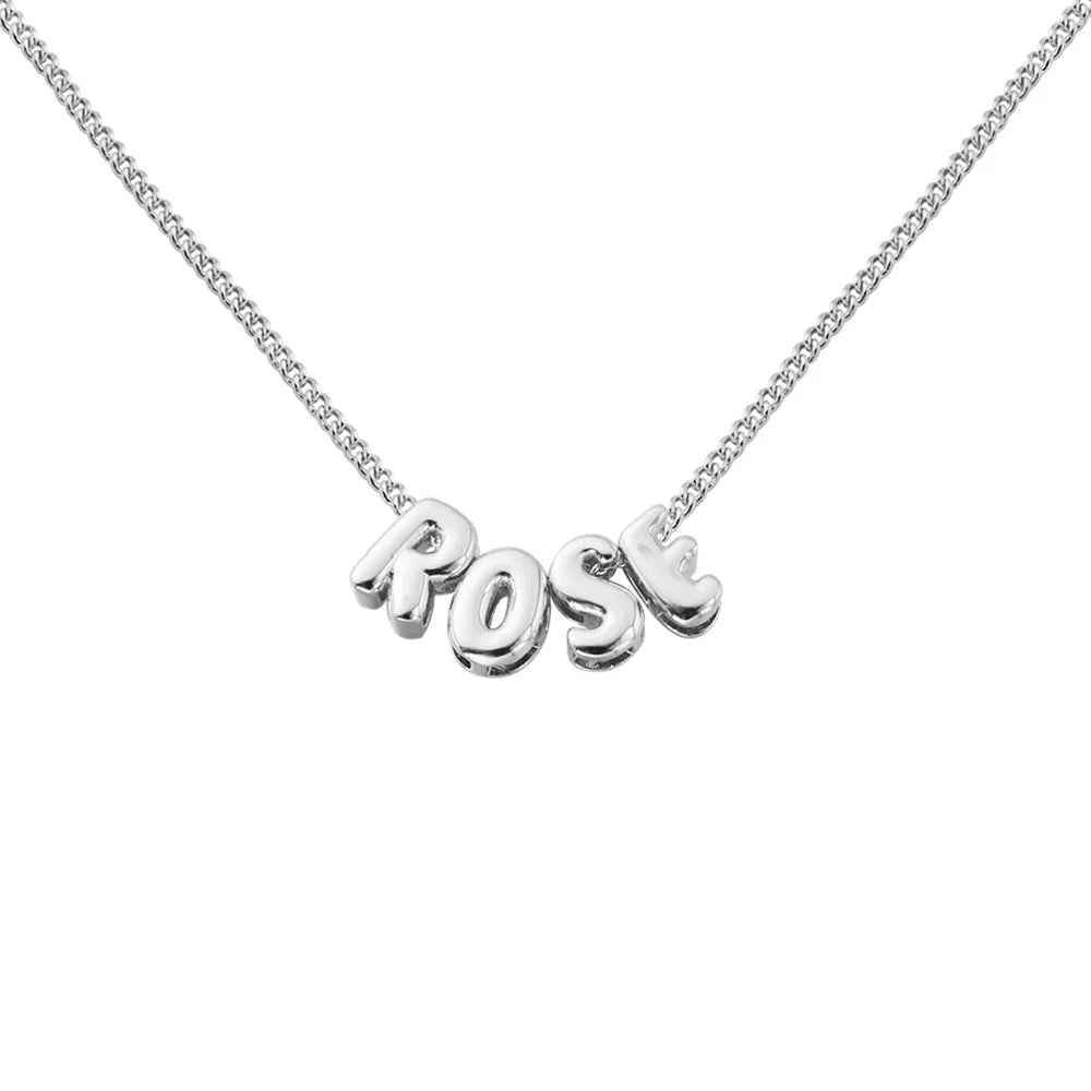 Custom Bubble Letter Name Necklace - RIYOVA Jewelry