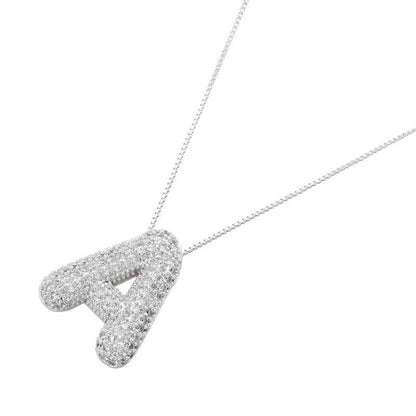 Infinity Puff Letter Necklace - RIYOVA Jewelry