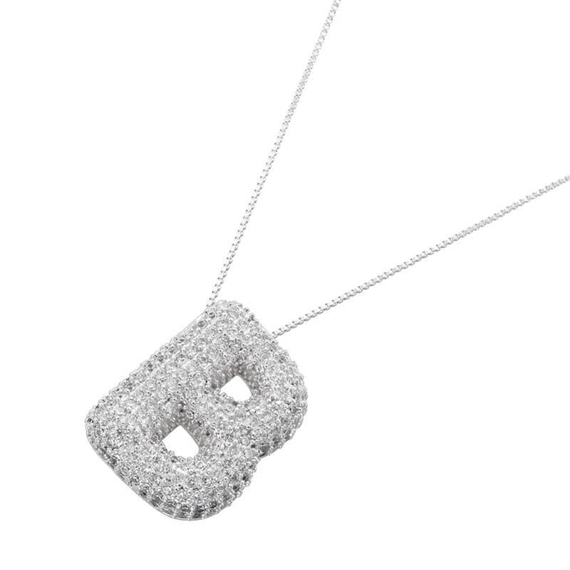 Infinity Puff Letter Necklace - RIYOVA Jewelry