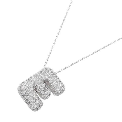 Infinity Puff Letter Necklace - RIYOVA Jewelry