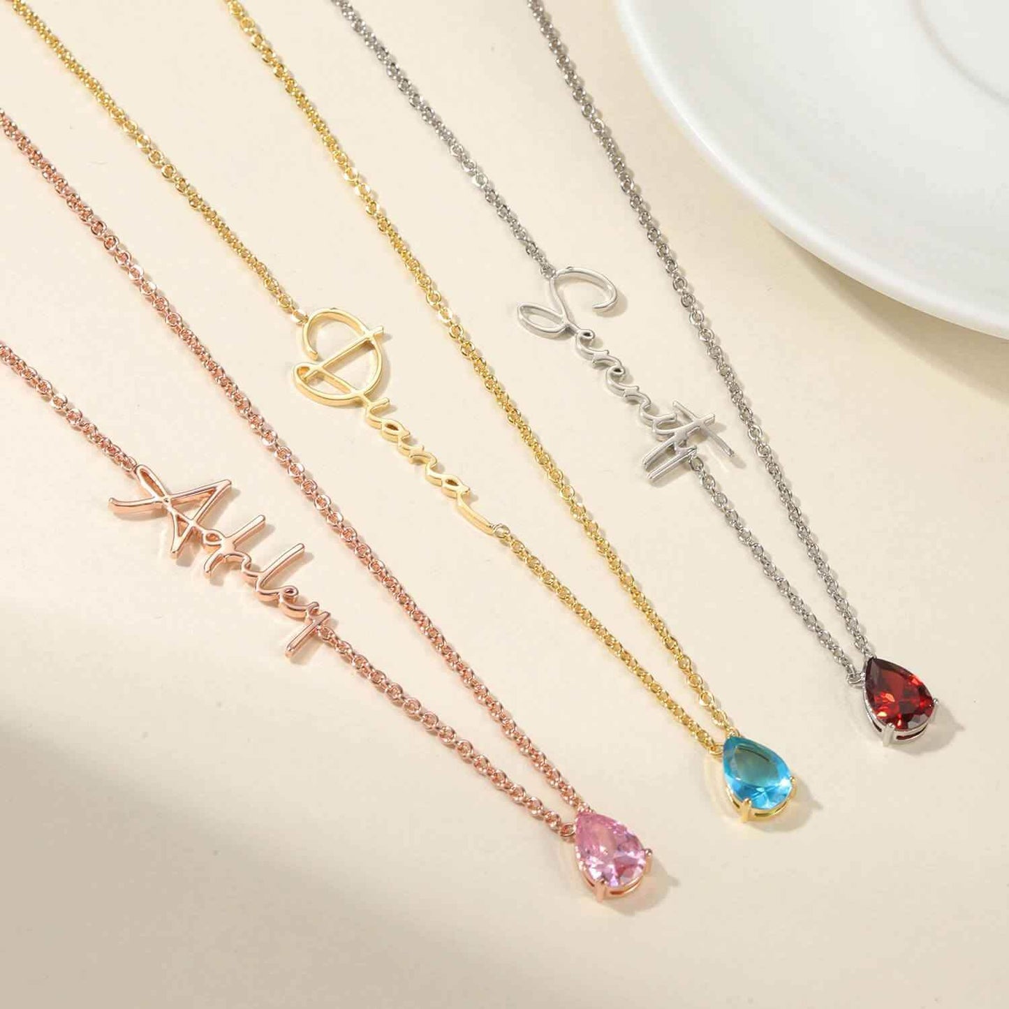 Custom Alexandrite Birthstone Name Necklace - RIYOVA Jewelry