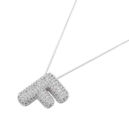 Infinity Puff Letter Necklace - RIYOVA Jewelry