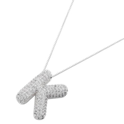 Infinity Puff Letter Necklace - RIYOVA Jewelry