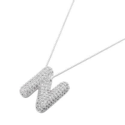 Infinity Puff Letter Necklace - RIYOVA Jewelry