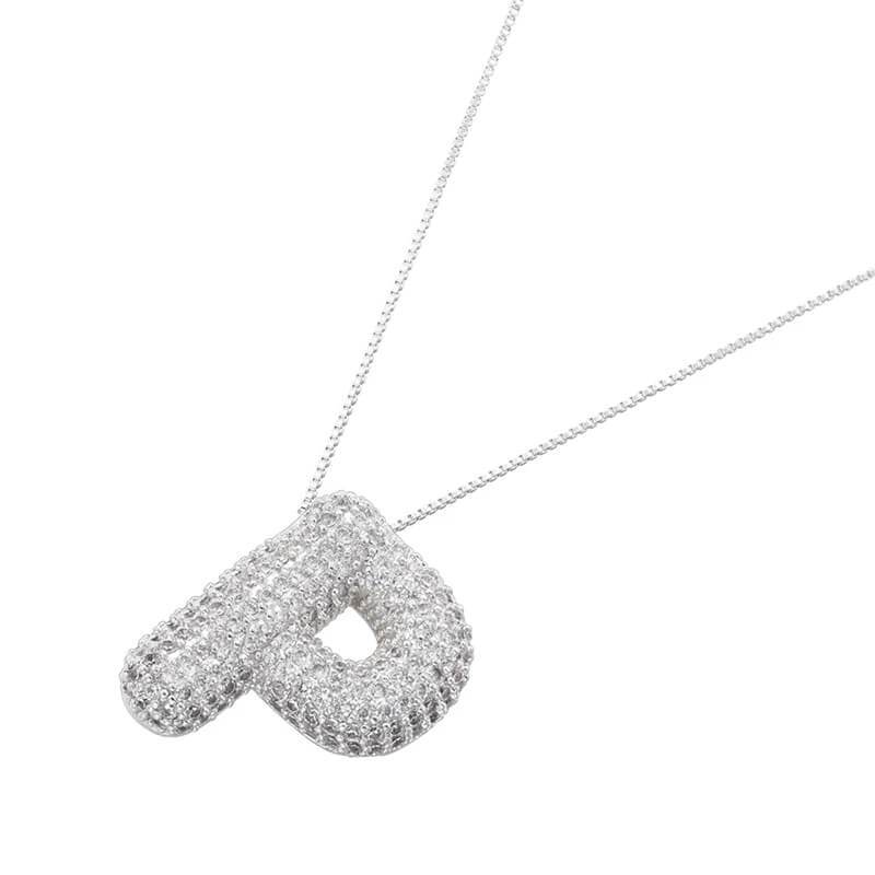 Infinity Puff Letter Necklace - RIYOVA Jewelry
