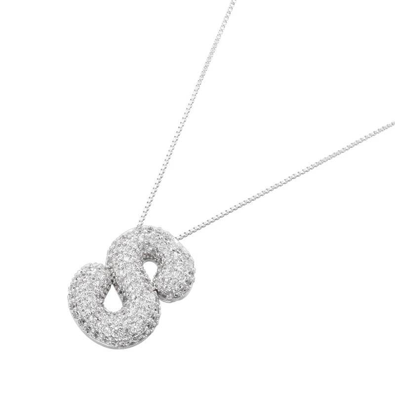 Infinity Puff Letter Necklace - RIYOVA Jewelry
