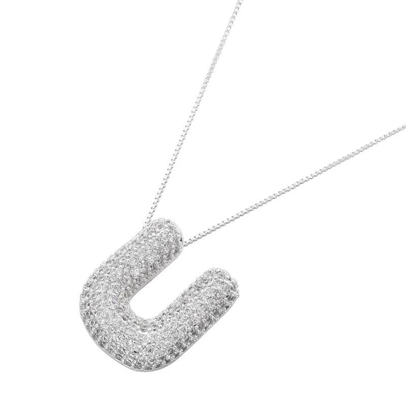 Infinity Puff Letter Necklace - RIYOVA Jewelry