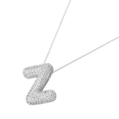 Infinity Puff Letter Necklace - RIYOVA Jewelry