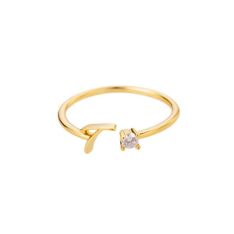 Carta A-Z Initial Rings - RIYOVA Jewelry