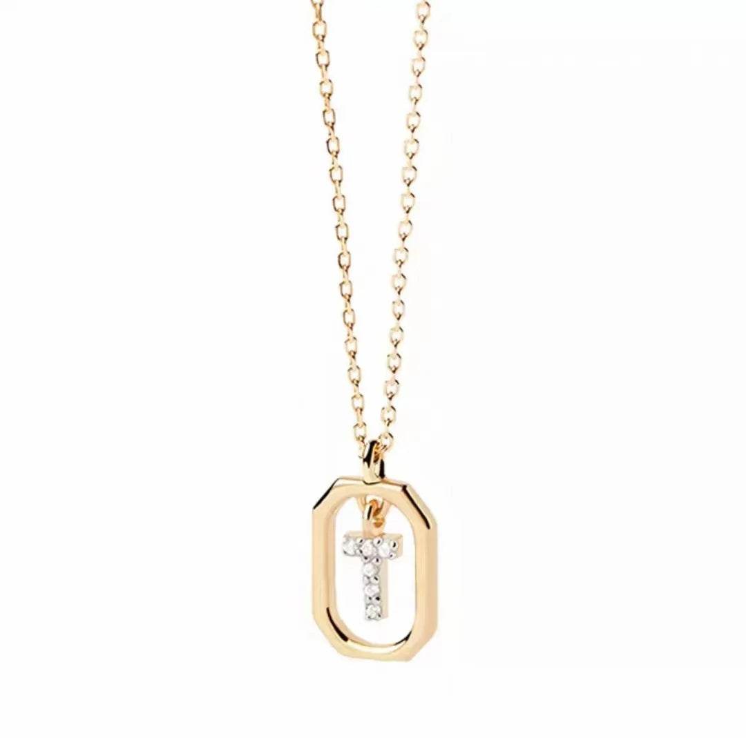Roman Initial Pendant Necklace - RIYOVA Jewelry