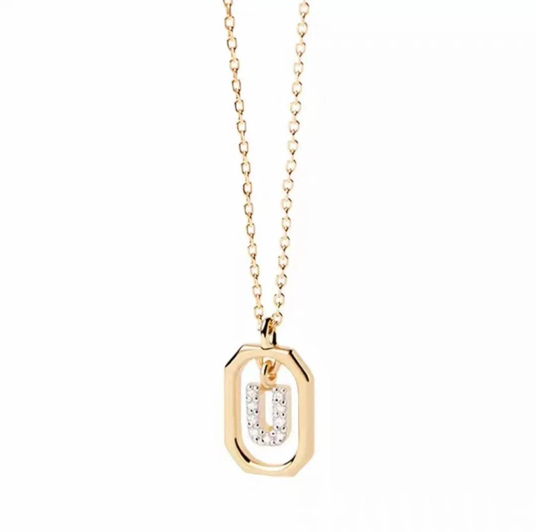 Roman Initial Pendant Necklace - RIYOVA Jewelry