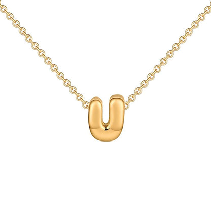 Dainty Mini Bubble Letter Necklace - RIYOVA Jewelry
