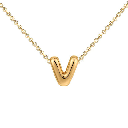 Dainty Mini Bubble Letter Necklace - RIYOVA Jewelry