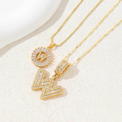 Hana Twin Sparkling Initial Necklace - RIYOVA Jewelry