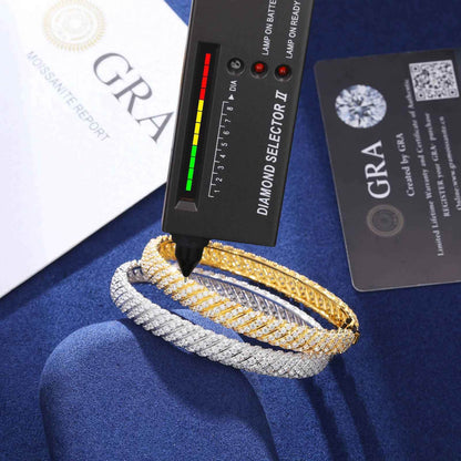 925 Iced Out Twist Bracelet - RIYOVA Jewelry