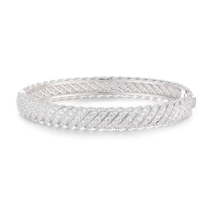 925 Iced Out Twist Bracelet - RIYOVA Jewelry
