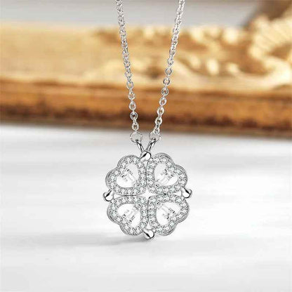 RIYOVA Eternal Rose Box with leaf Grass Heart Necklace - RIYOVA Jewelry
