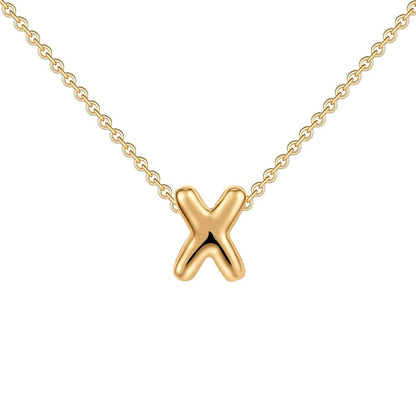 Dainty Mini Bubble Letter Necklace - RIYOVA Jewelry